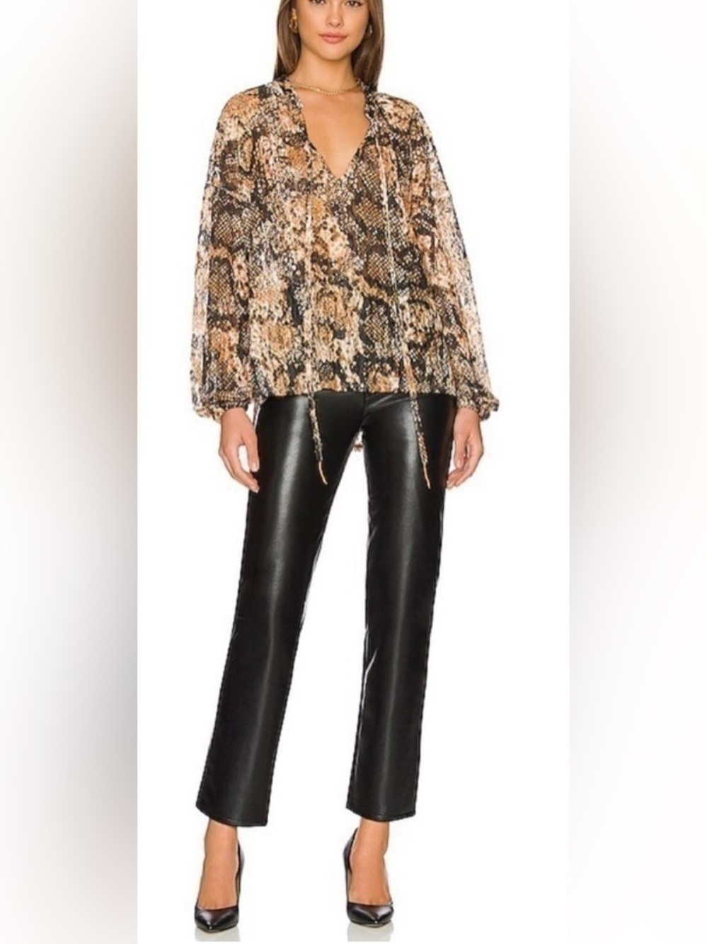 Free People Out For The Night Top In Snake Combo